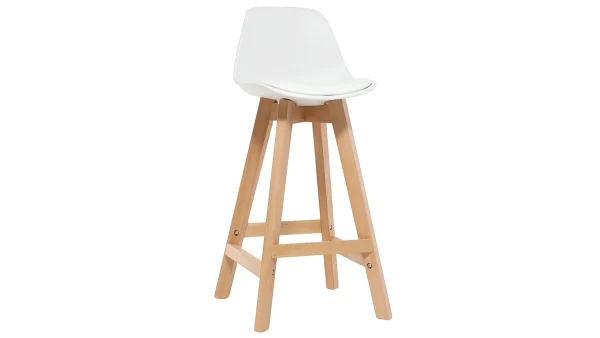 Tabourets De Bar Scandinaves Blanc Et Bois 65 Cm (lot De 2) MINI PAULINE 4