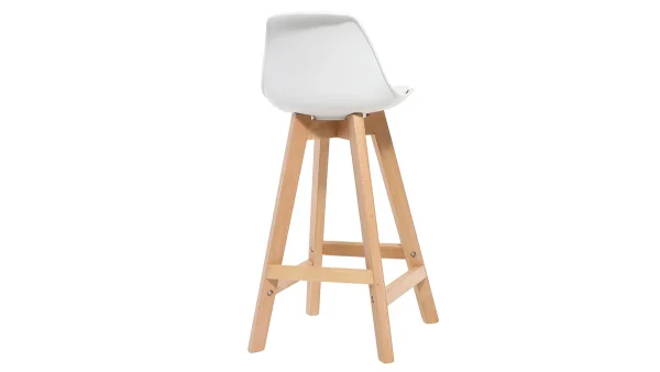 Tabourets De Bar Scandinaves Blanc Et Bois 65 Cm (lot De 2) MINI PAULINE 5