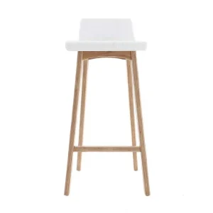 Tabourets De Bar Scandinaves Blancs Et Bois Clair H75 Cm (lot De 2) BALTIK 11