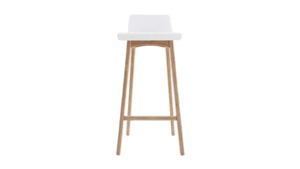 Tabourets De Bar Scandinaves Blancs Et Bois Clair H75 Cm (lot De 2) BALTIK 3