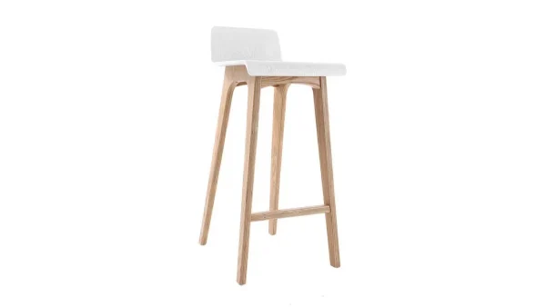 Tabourets De Bar Scandinaves Blancs Et Bois Clair H75 Cm (lot De 2) BALTIK 4