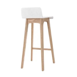 Tabourets De Bar Scandinaves Blancs Et Bois Clair H75 Cm (lot De 2) BALTIK 15