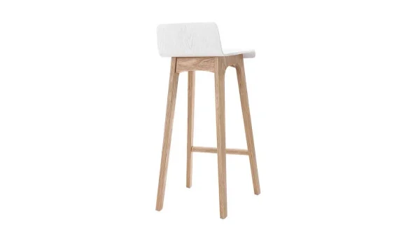 Tabourets De Bar Scandinaves Blancs Et Bois Clair H75 Cm (lot De 2) BALTIK 5