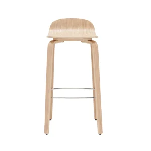 Tabourets De Bar Scandinaves Bois Chêne H68 Cm (lot De 2) OBRA 11