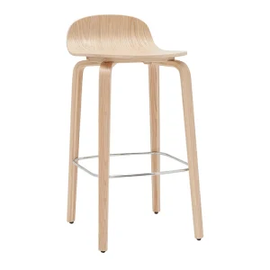 Tabourets De Bar Scandinaves Bois Chêne H68 Cm (lot De 2) OBRA 13