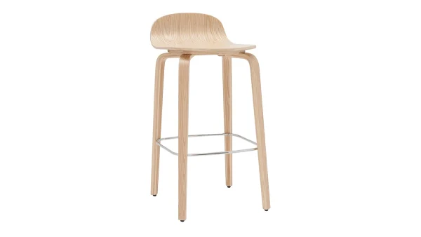 Tabourets De Bar Scandinaves Bois Chêne H68 Cm (lot De 2) OBRA 4