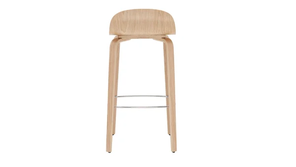 Tabourets De Bar Scandinaves Bois Chêne H68 Cm (lot De 2) OBRA 6