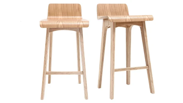 Tabourets De Bar Scandinaves Bois Clair H65 Cm (lot De 2) BALTIK à prix imbattables 1