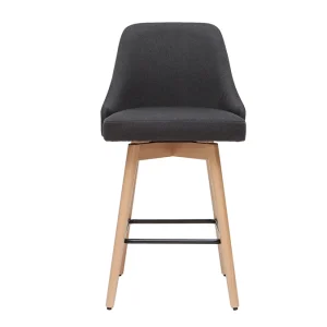 Large choix en ligne Tabourets De Bar Scandinaves En Tissu Gris Foncé Et Bois Hêtre Massif H65 Cm (lot De 2) HASTA 11