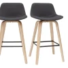 Tabourets De Bar Scandinaves Gris Foncé H65 Cm (lot De 2) NONIE 28