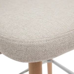 Tabourets De Bar Scandinaves Tissu Effet Velours Texturé Beige Et Hévéa Massif 65 Cm (lot De 2) COSETTE Service Clients Dédié 20