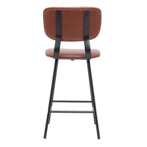 Tabourets De Bar Vintage Marron Clair Avec Pieds Métal 65 Cm (lot De 2) LAB Retour Gratuit 20