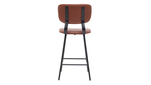 Tabourets De Bar Vintage Marron Clair Avec Pieds Métal 65 Cm (lot De 2) LAB Retour Gratuit 6