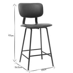 Tabourets De Bar Vintage Marron Clair Avec Pieds Métal 65 Cm (lot De 2) LAB Retour Gratuit 28