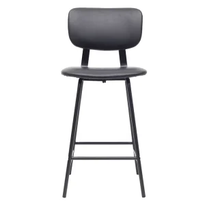 Tabourets De Bar Vintage Noir Avec Pieds Métal 65cm (lot De 2) LAB 12