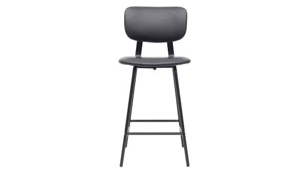 beauté Tabourets De Bar Vintage Noir Avec Pieds Métal 65cm (lot De 2) LAB 3