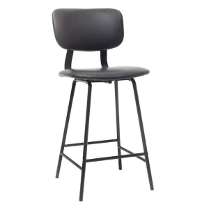 Tabourets De Bar Vintage Noir Avec Pieds Métal 65cm (lot De 2) LAB 14