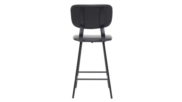 Tabourets De Bar Vintage Noir Avec Pieds Métal 65cm (lot De 2) LAB 6