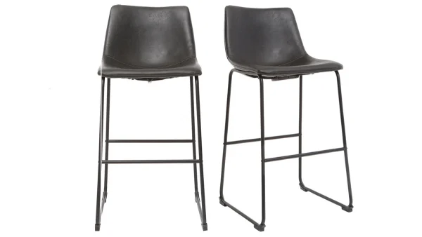 Tabourets De Bar Vintage Noirs 73 Cm (lot De 2) NEW ROCK 1