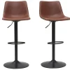 Tabourets De Bar Vintage Réglables Pivotants Marron Clair (lot De 2) NEW ROCK en solde 26