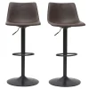 achetez pas cher Tabourets De Bar Vintage Réglables Pivotants Marron (lot De 2) NEW ROCK 22