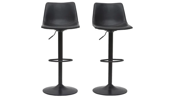 Tabourets De Bar Vintage Réglables Pivotants Noirs (lot De 2) NEW ROCK 1