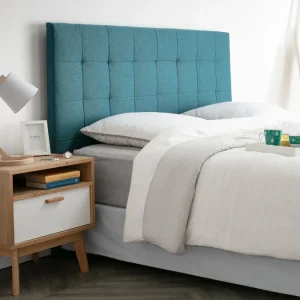 Tête De Lit Capitonnée En Tissu Bleu Canard L160 Cm HALCIONA 13