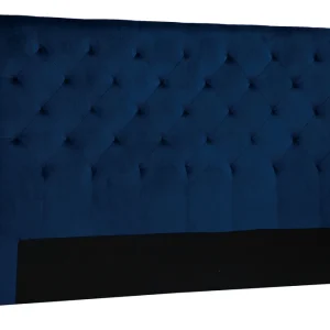 Tête De Lit Capitonnée En Tissu Velours Bleu Nuit L160 Cm ENGUERRAND 10