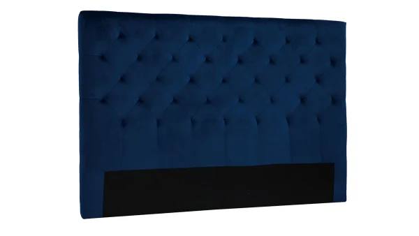 Tête De Lit Capitonnée En Tissu Velours Bleu Nuit L160 Cm ENGUERRAND 3