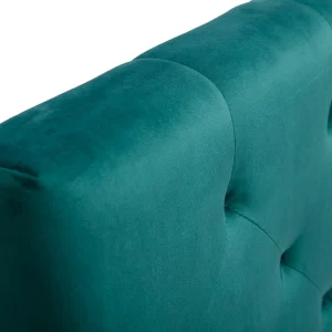 Tête De Lit Capitonnée En Tissu Velours Bleu Pétrole L160 Cm ENGUERRAND 11