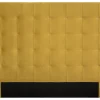 Tête De Lit Capitonnée En Tissu Velours Jaune Moutarde L160 Cm HALCIONA 14