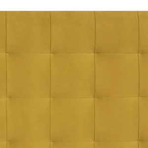 Tête De Lit Capitonnée En Tissu Velours Jaune Moutarde L160 Cm HALCIONA 11