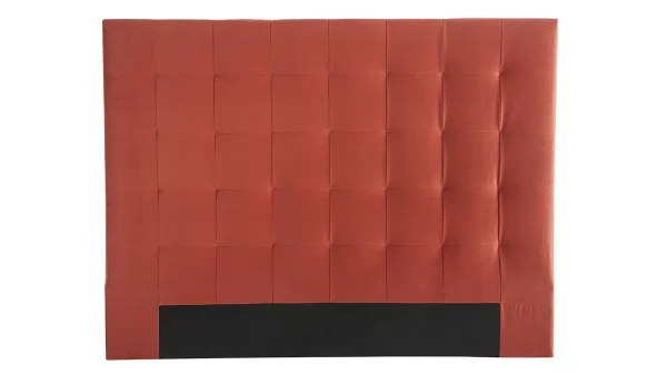 Tête De Lit Capitonnée En Tissu Velours Terracotta L160 Cm HALCIONA 1