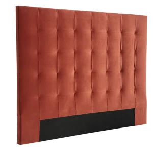 Tête De Lit Capitonnée En Tissu Velours Terracotta L160 Cm HALCIONA 10