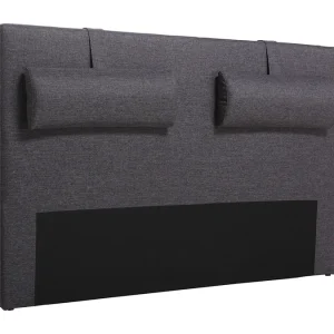 Tête De Lit En Tissu Gris Foncé Avec Repose Tête Amovibles L170 Cm LORRY 10