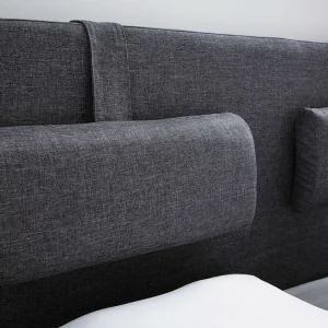 Tête De Lit En Tissu Gris Foncé Avec Repose Tête Amovibles L170 Cm LORRY 16