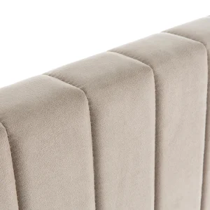 Tête De Lit En Tissu Velours Taupe L140 Cm NEHA 10