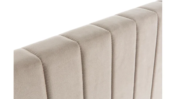 Tête De Lit En Tissu Velours Taupe L140 Cm NEHA 4