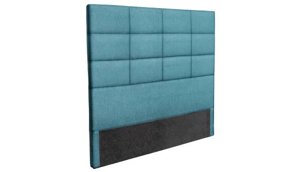 Tête De Lit Moderne En Tissu Bleu Canard L160 Cm ANATOLE 3