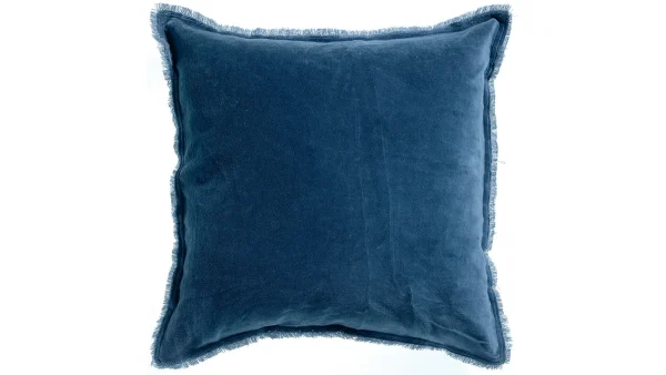 Coussin Carré En Velours Bleu Foncé 45 X 45 PESCA boutique en ligne france 1