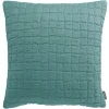 pas cher Coussin En Coton Texturé Bleu Glacier 45 X 45 Cm WAFLE 10