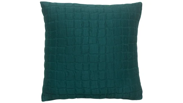 Coussin En Coton Texturé Bleu Pétrole 45 X 45 Cm WAFLE grande popularité 1