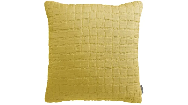 magasin solde Coussin En Coton Texturé Jaune 45 X 45 Cm WAFLE 1