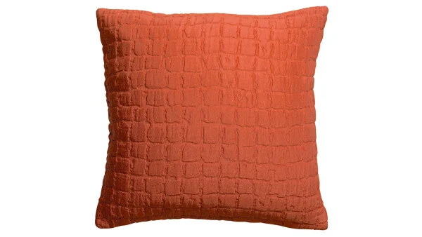 Meilleur Prix Garanti Coussin En Coton Texturé Orange 45 X 45 Cm WAFLE 1