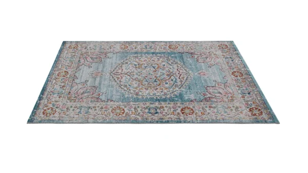 beauté Tapis Bleu à Motif Multicolore 160 X 230 Cm TAET 3