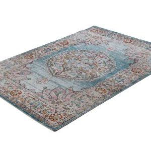 beauté Tapis Bleu à Motif Multicolore 160 X 230 Cm TAET 13