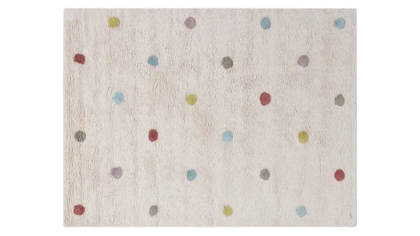 Tapis Enfant En Coton Beige Motif Pois Multicolore 100 X 150 Cm DADA Paiement sécurisé 1