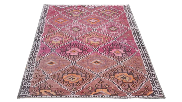 Dernières Nouveautés Tapis Ethnique Rose à Motifs L160 X L230 Cm ALEV 3