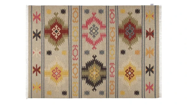 Tapis Kilim Tissé à La Main En Laine Et Coton 160 X 230 Cm SAUK prix pas cher 1