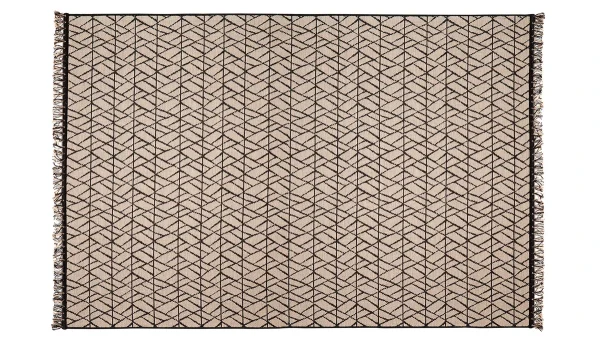 design à la mode Tapis Moderne Naturel Avec Motif Graphique Noir 160 X 230 Cm ETNICA 1